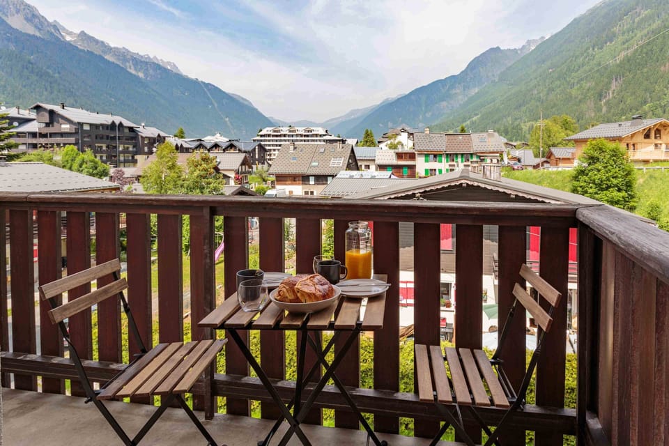 Balcony off double bedroom with a valley view