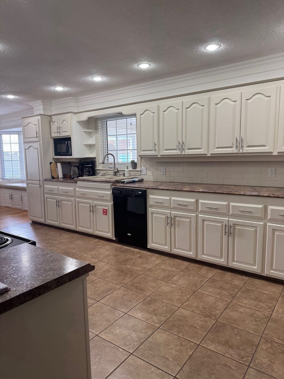 Large walk-through kitchen. 