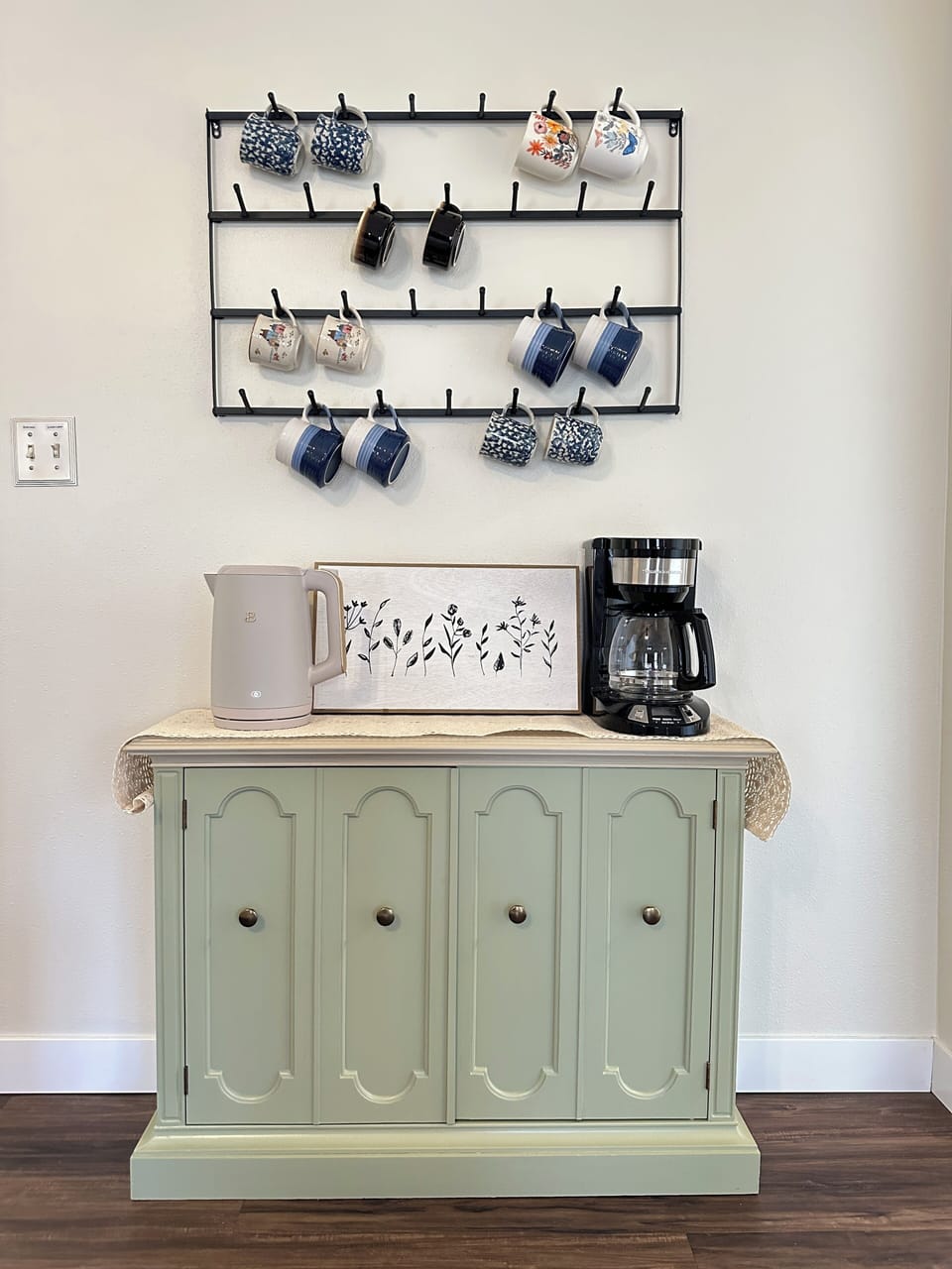 Fuel your morning at our fully stocked coffee and tea station.