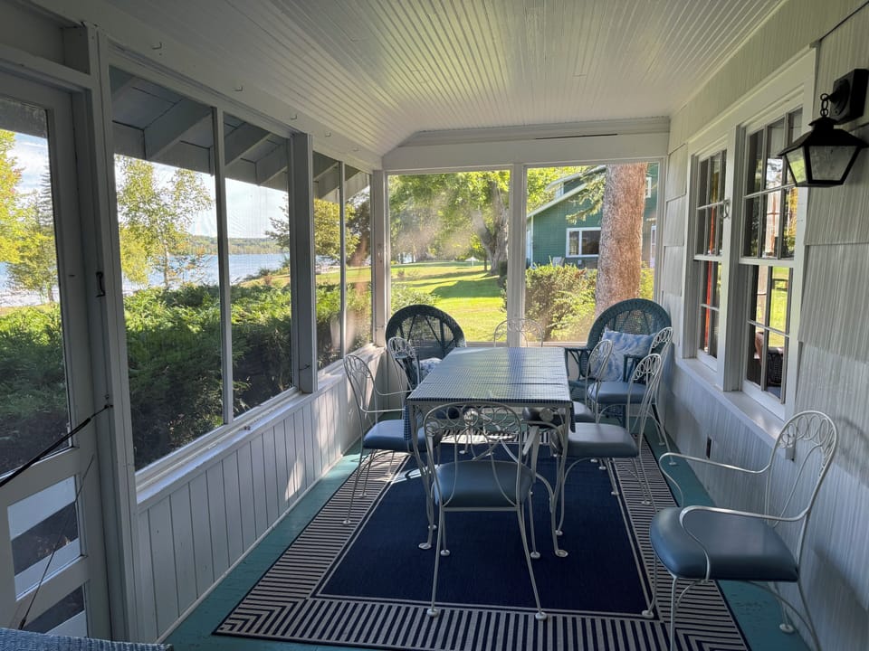 Porch fresh air eating area main cottage