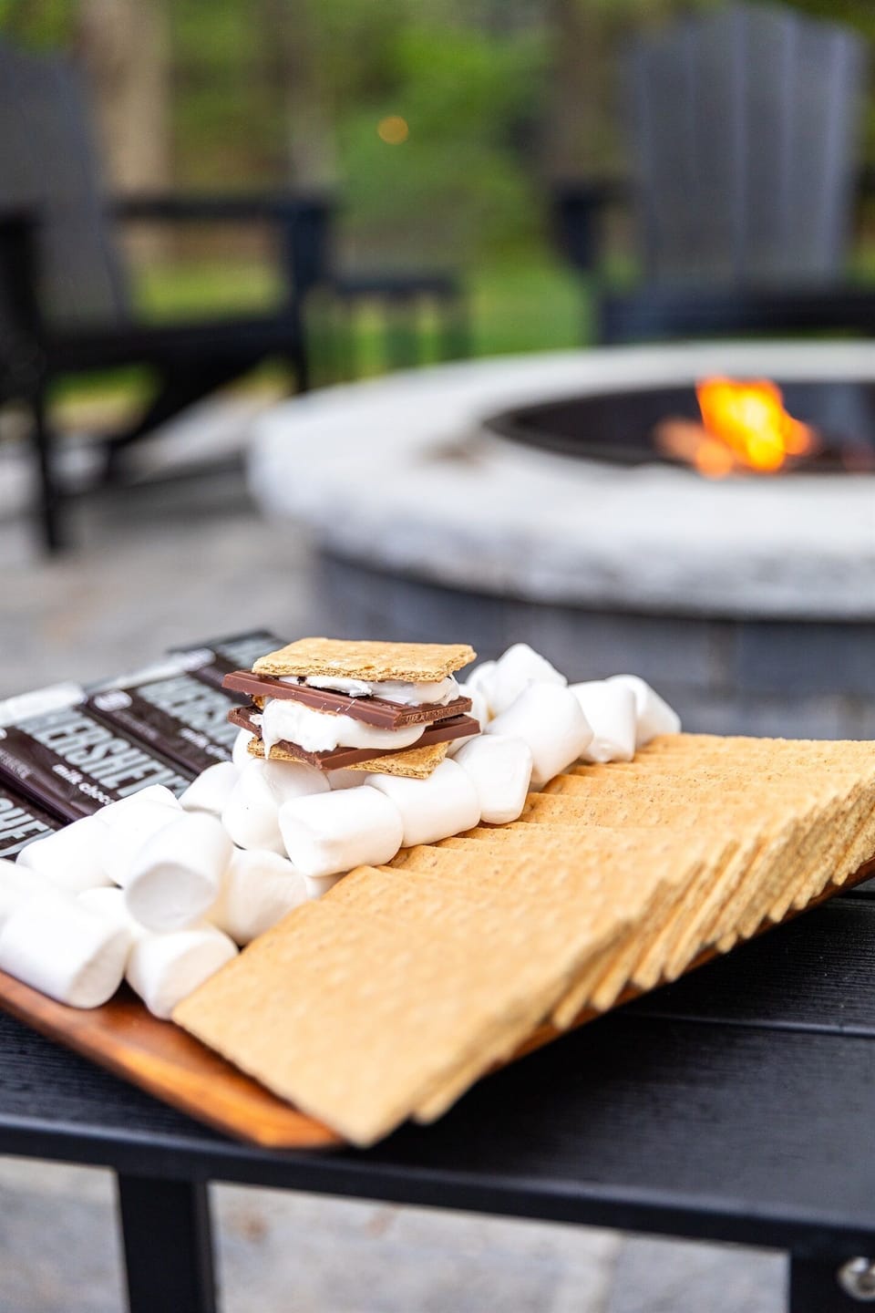 Indulge in s'mores by the fire under the starlit Michigan sky!