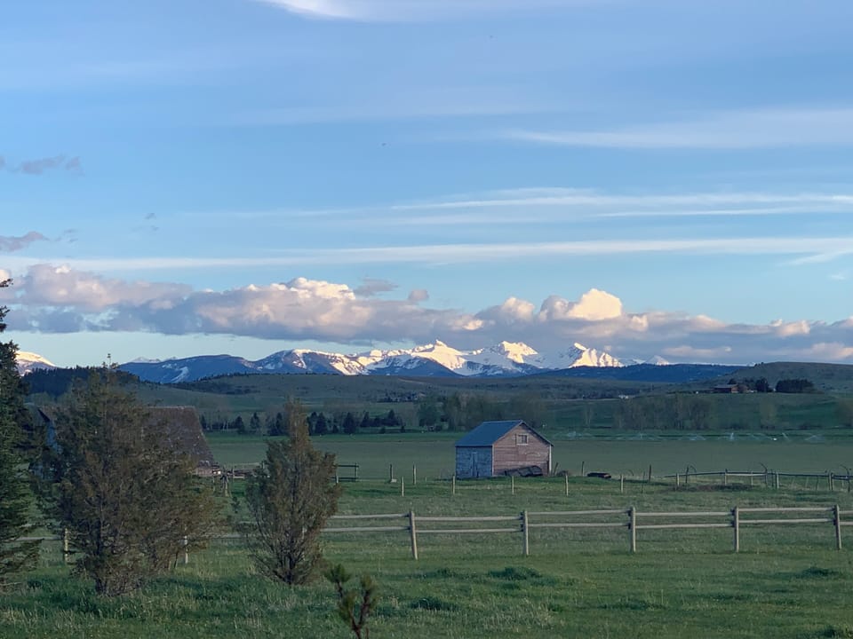 View from the house looking north to the Spanish Peaks.