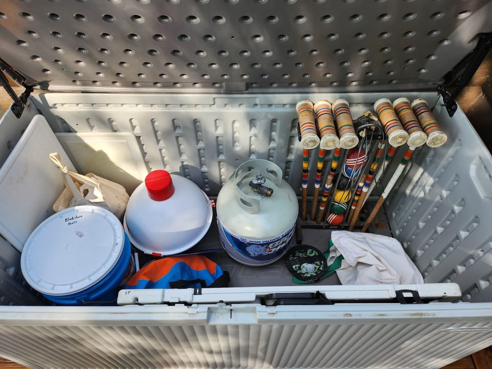 yard games, cooler, Blackstone supplies