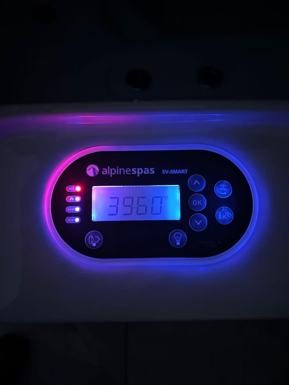 Controls for your private and exclusive outdoor spa pool.
