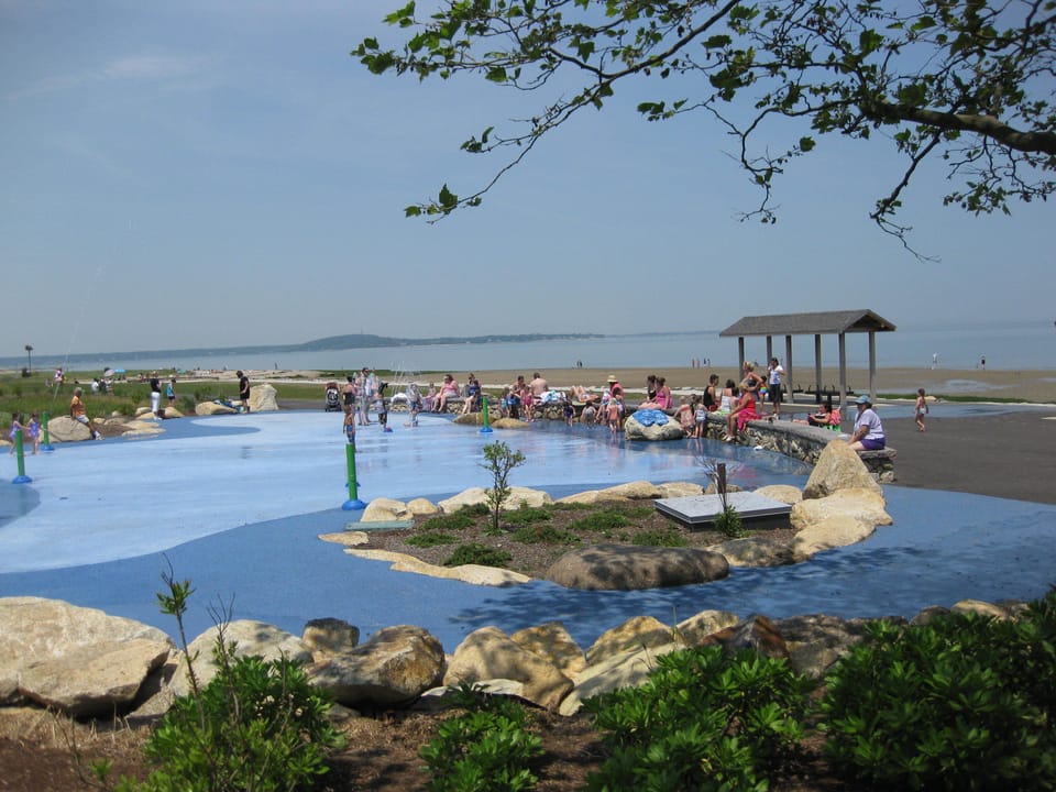 Nelson Beach splash pad is just 500 ft down the street