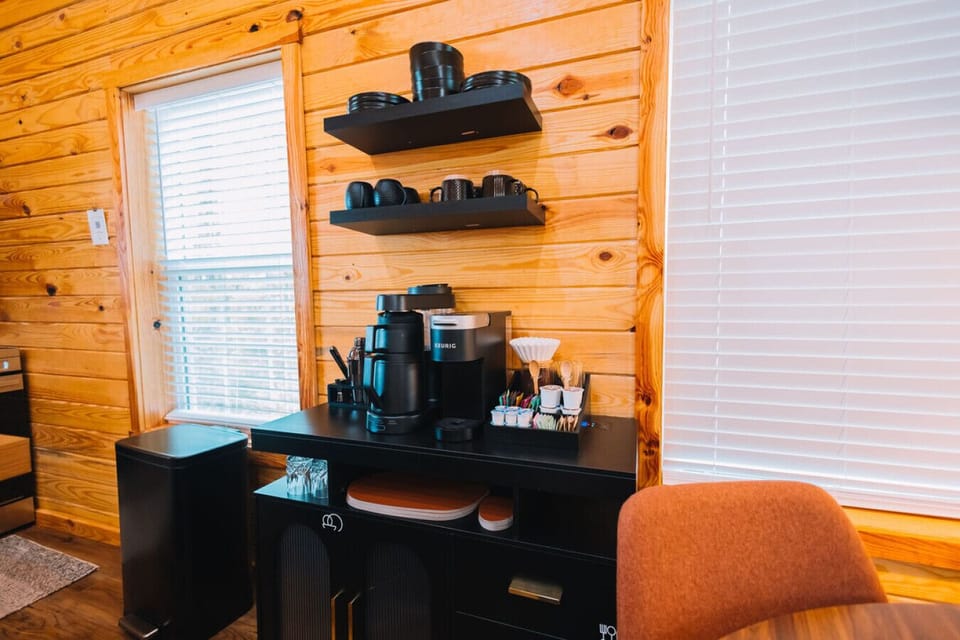 Featuring your fully-loaded coffee bar with a Ratio Six coffee maker and a Keurig machine