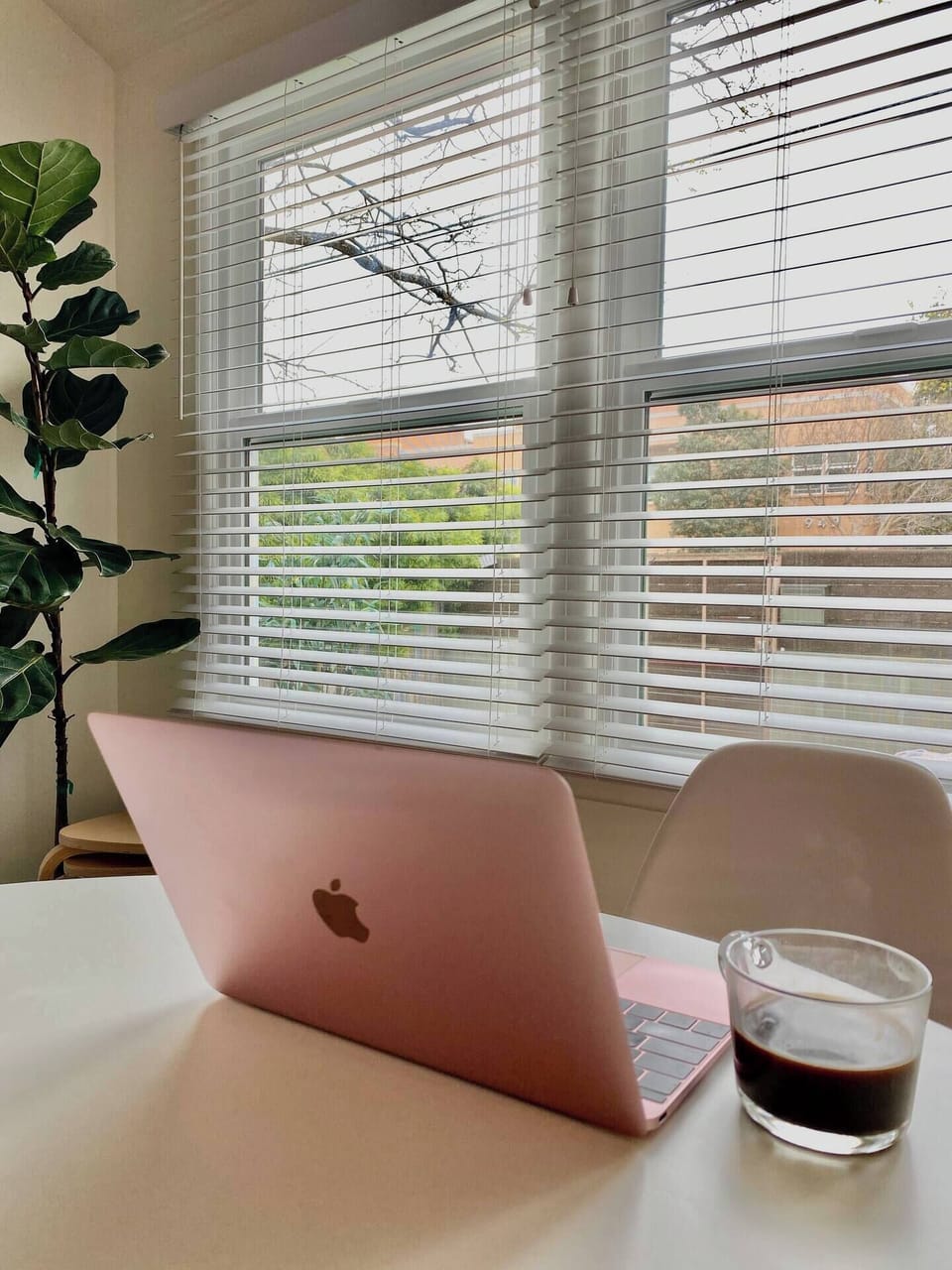 Enjoy your morning coffee and work using natural lighting.