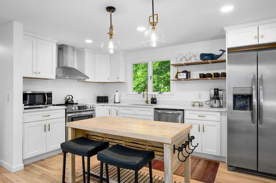 Kitchen with Stainless Steel Appliances, Drip Coffee and French Press 