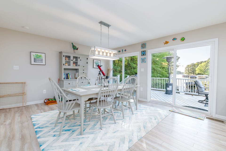 Gather around the dining table with seating for 6.