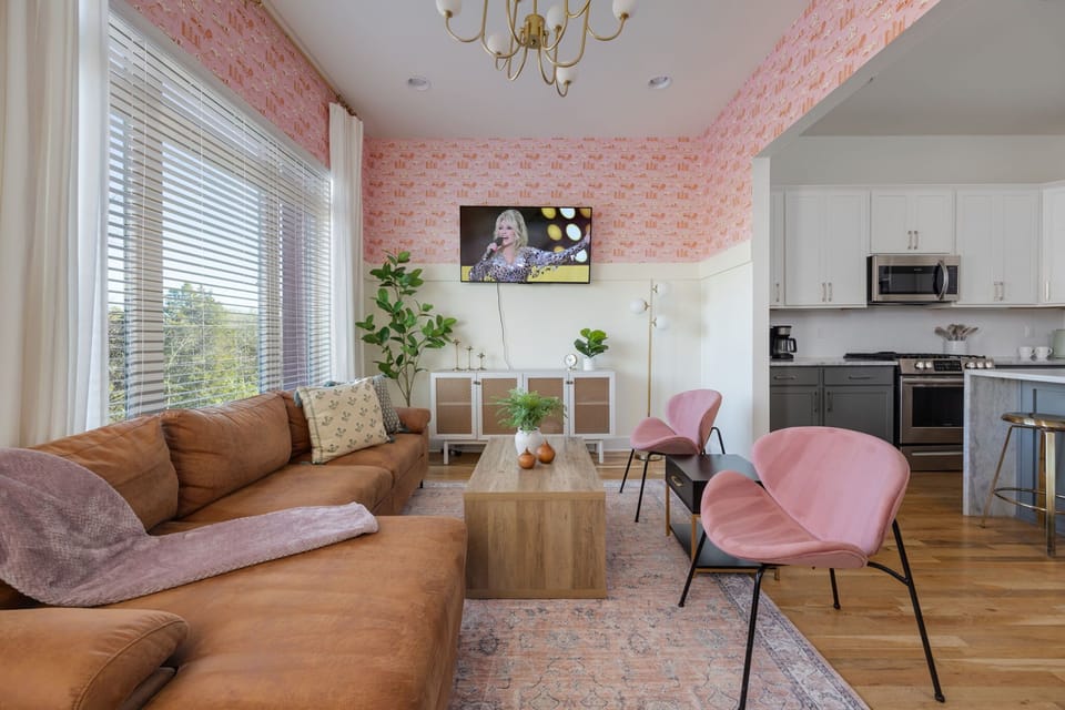 Comfy and bright living room - The Pink Stetson - Nashville, TN