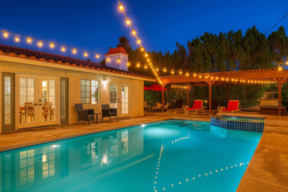 Please note: The string lights shown in the photo are no longer present at the property.