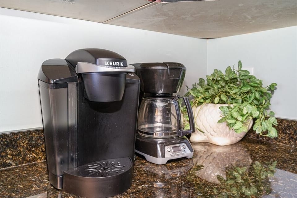 Coffee? Yes please! The condo offers both a Keurig and drip coffee maker.