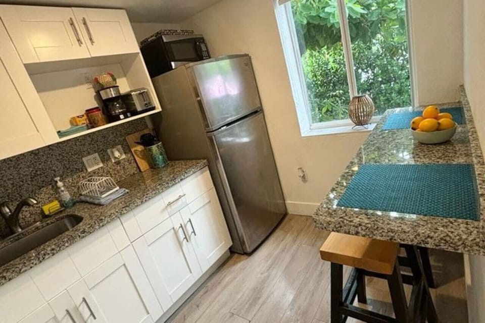 Full equipped kitchen:- coffee maker- toaster- microwave- electric stove
