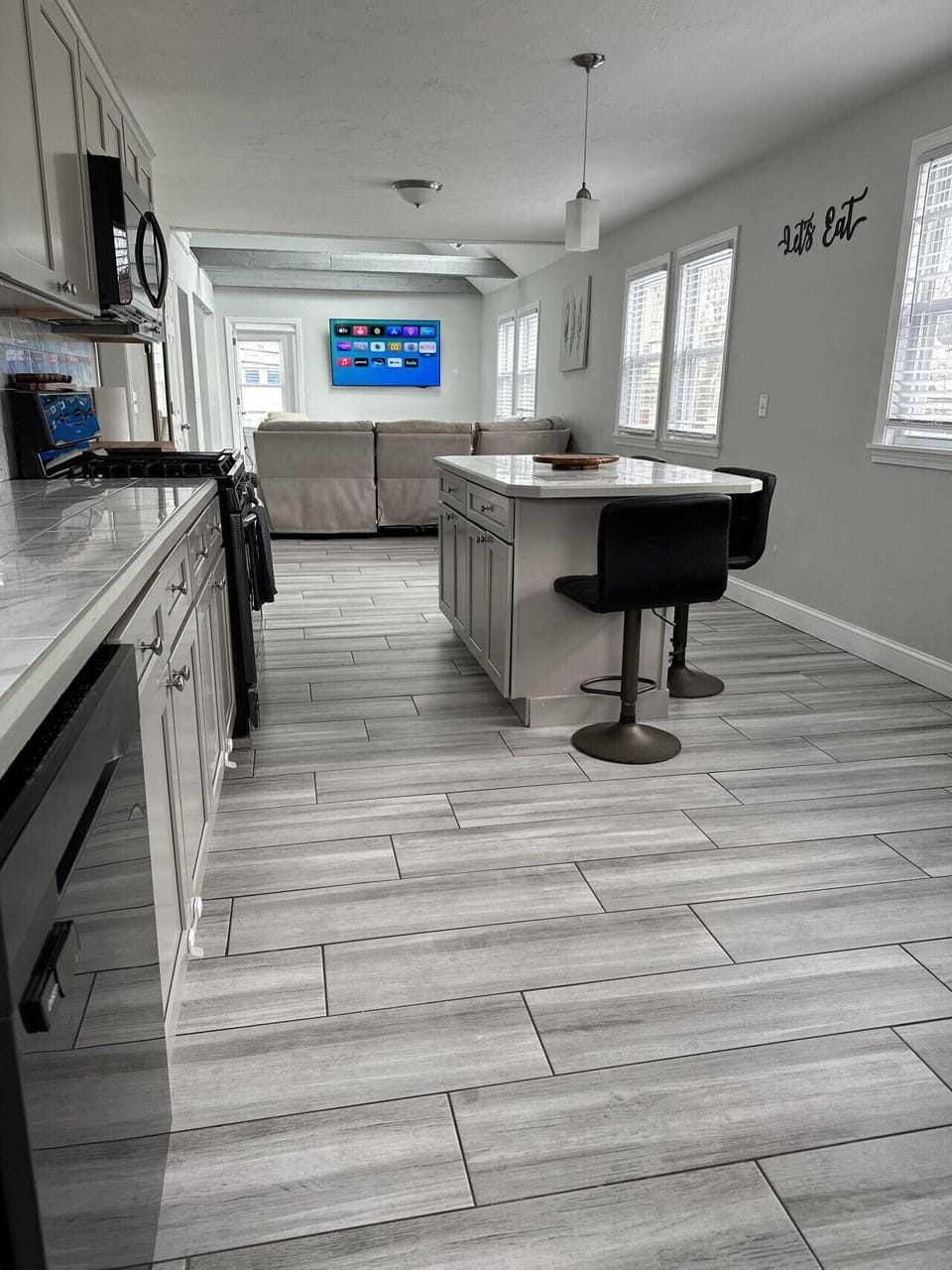 Open concept kitchen & living room