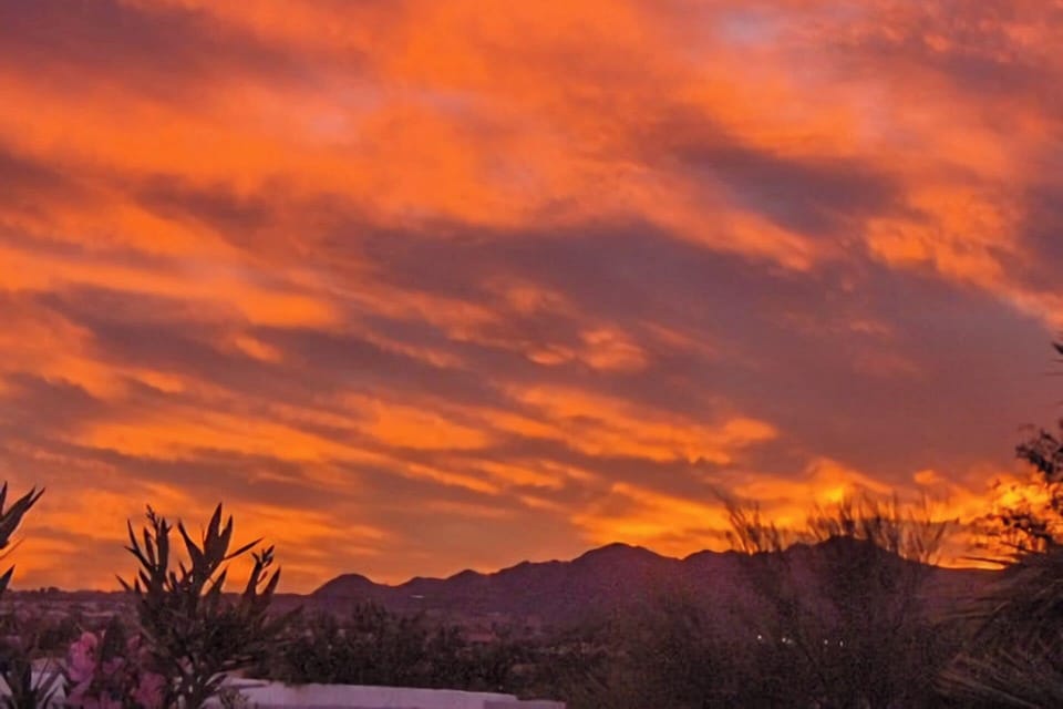 Sunset at McDowell mountains from backyard