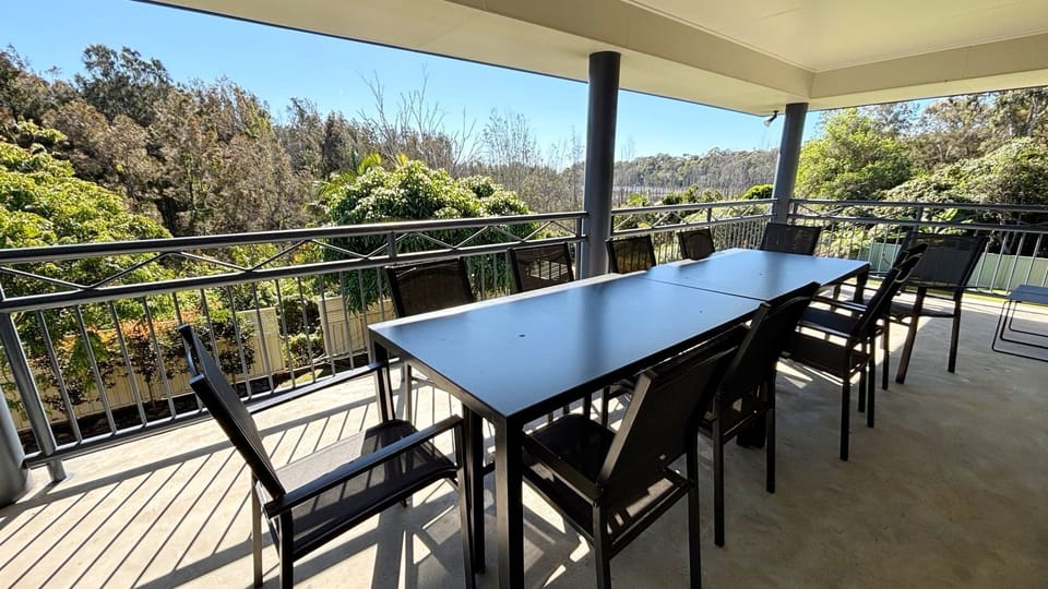 Balcony dining area. 