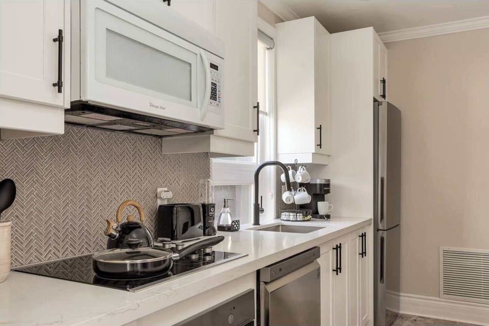 Fully equipped kitchen with modern appliances