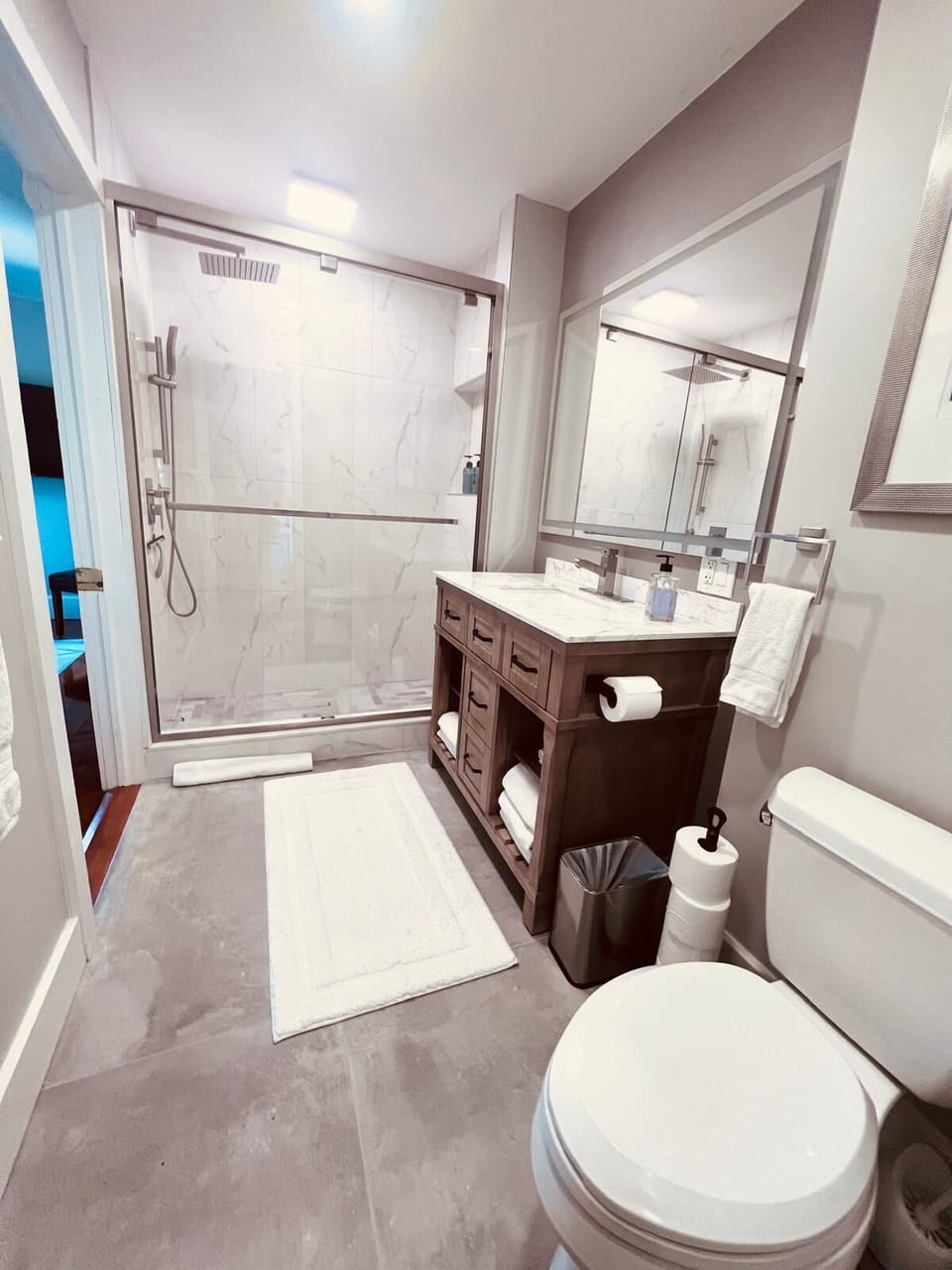 2nd floor Newly remodeled bathroom from hall acccess.