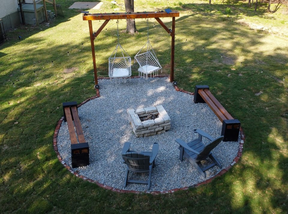 This firepit is the perfect spot for smores, wiener roast, or a fireside chat