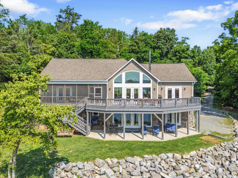 Spacious lakefront home with full wraparound deck