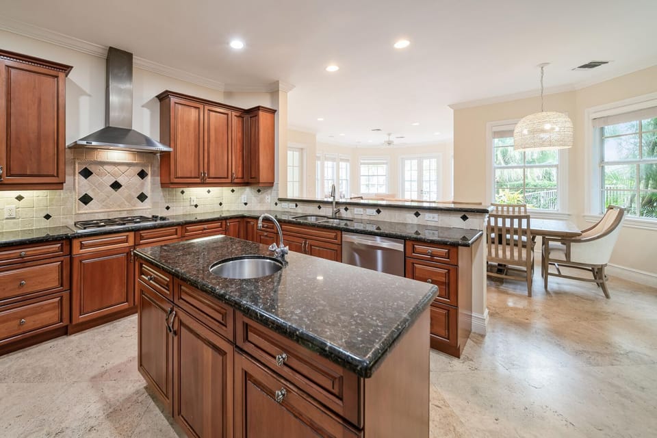 Fully stocked kitchen, with gas burner, and all the pots, pand and utensils that you need
