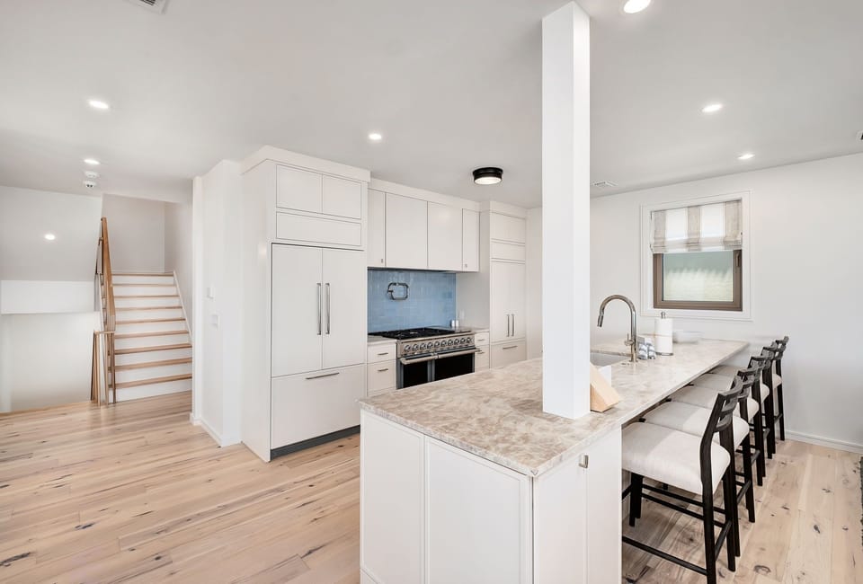 Sandpiper's Retreat - Seagrove Beach - Second Floor - Open Living, Kitchen, and Dining Area