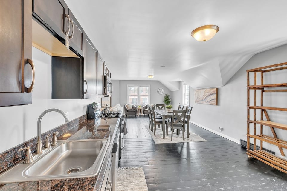 Indoors, Sink, Floor, Kitchen, Lamp