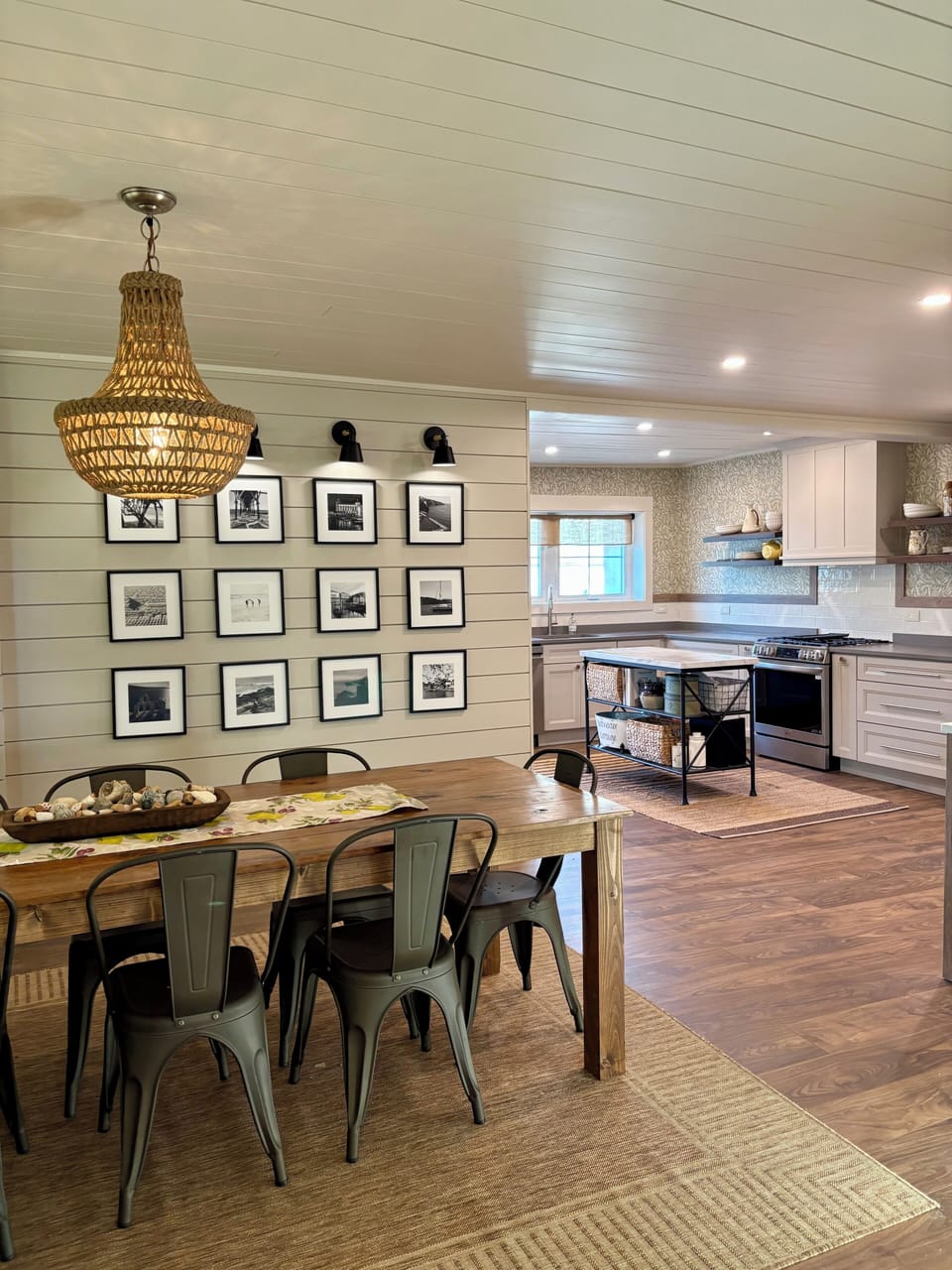 Dining room opens to spacious kitchen...