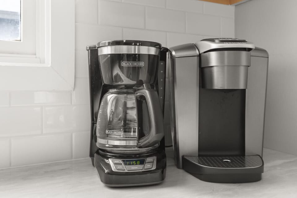 Drip Coffee Maker, Keurig Coffee Maker and K-Cups/Coffee Grounds provided