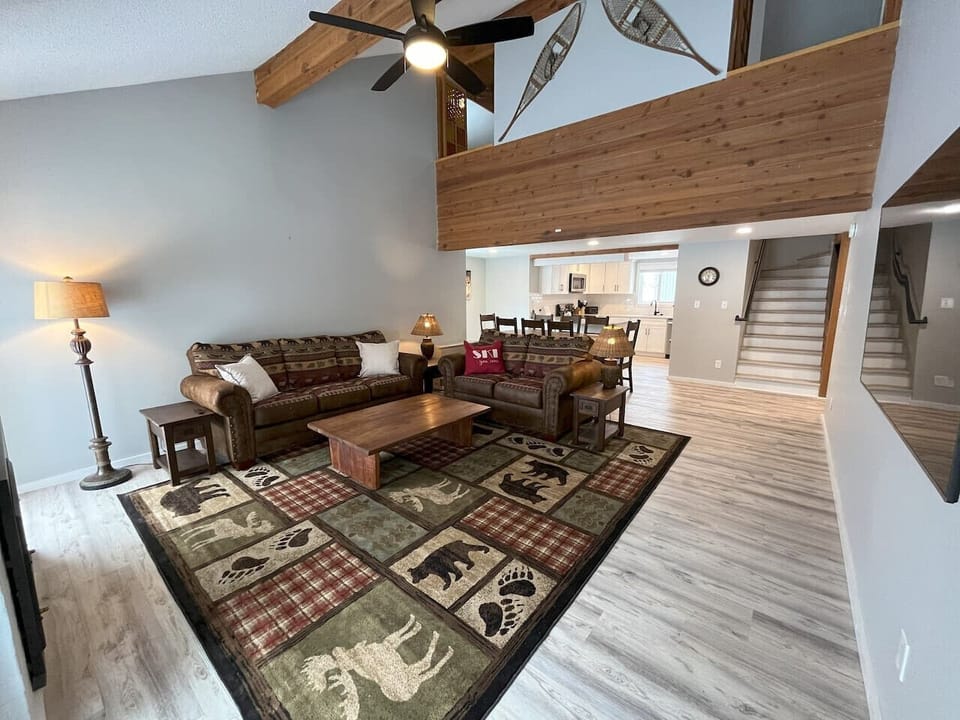 Cozy Great Room with Propane Fireplace — The perfect place to relax after a full day skiing Jay Peak’s legendary powder.