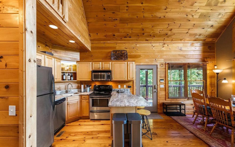 Cook family meals on the open concept kitchen