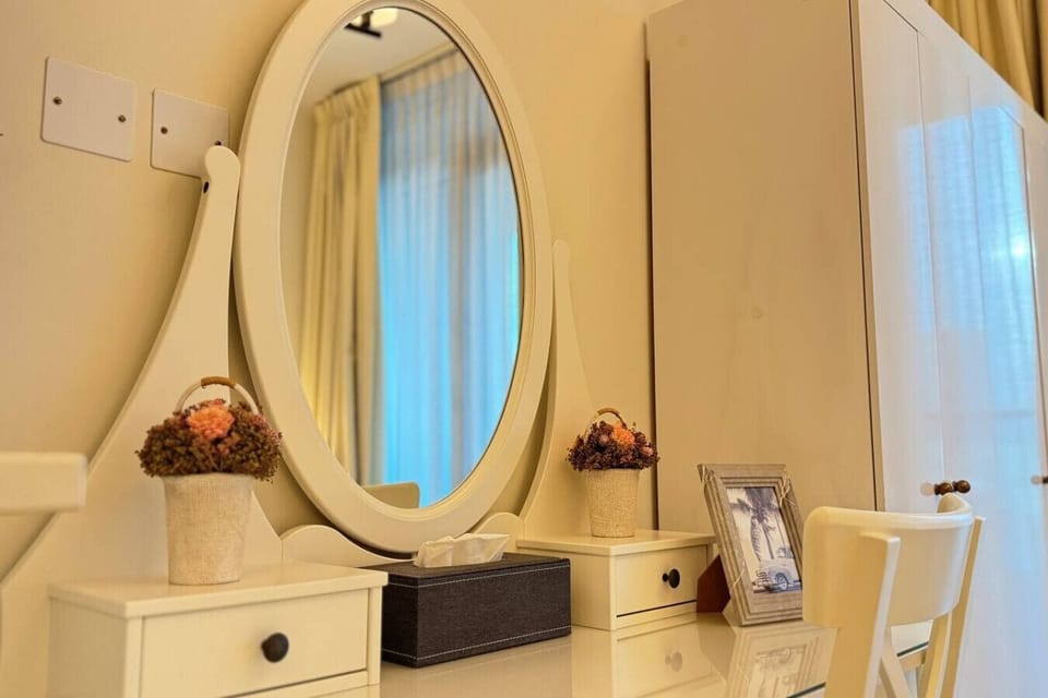 A stylish dressing table that blends beauty and practicality, making it a perfect start to your day.