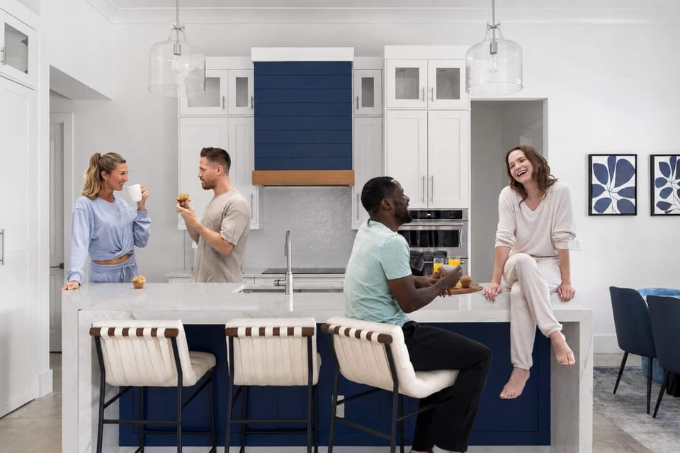Coffee, laughter, and easy mornings. This island is the heart of the home — made for lingering long after the food's gone