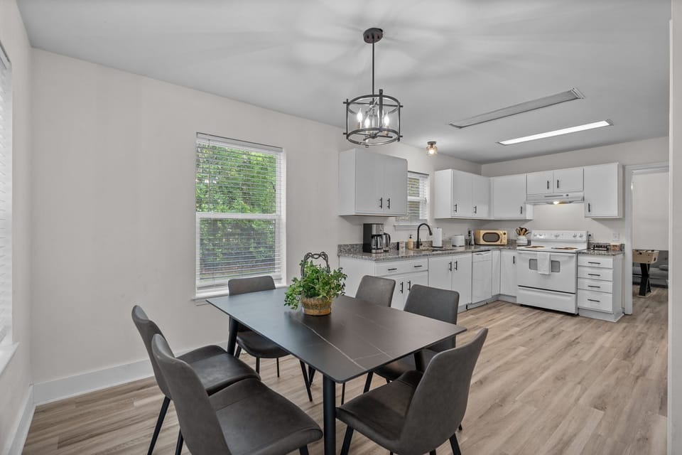 Kitchen with dining area.