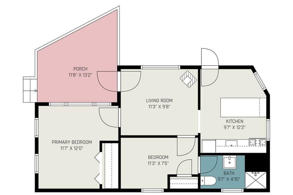 Floor plan of cabin.