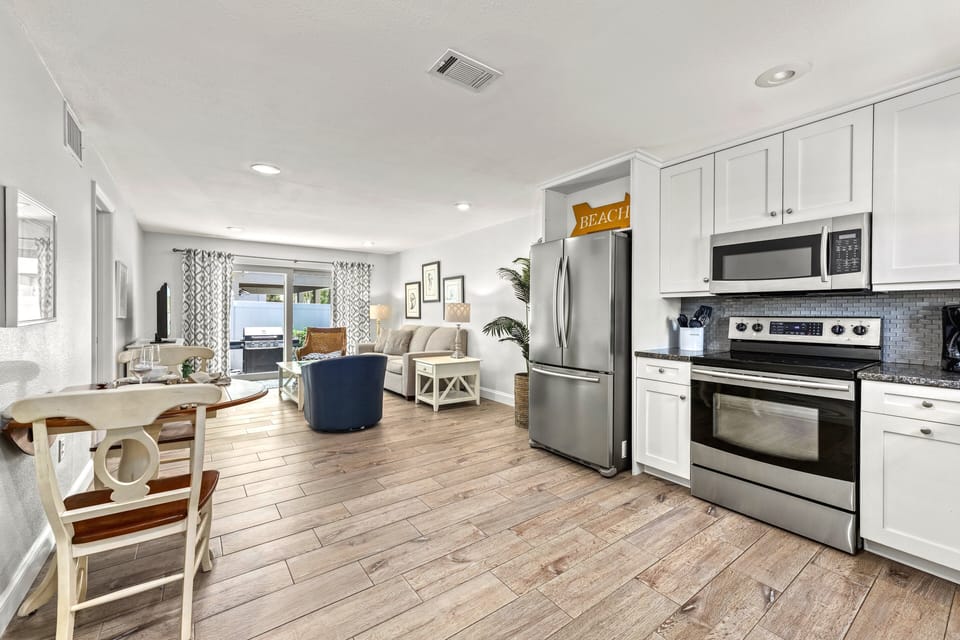 Kitchen, dinette and Living Area shown from kitchen