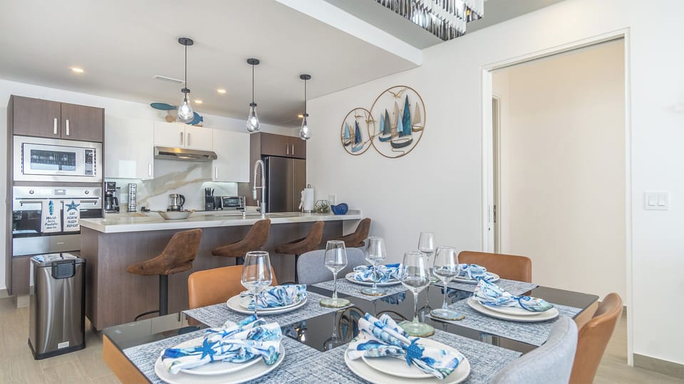 Dining table and the kitchen