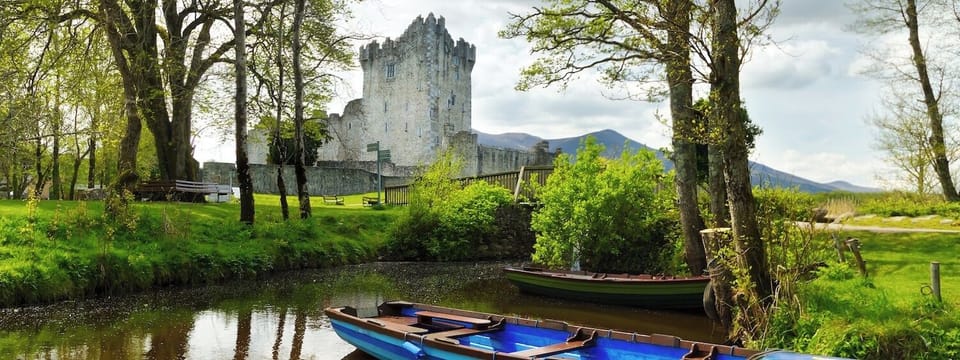 Ross Castle, Killarney. 25 minutes away.
Take a break, go on a boat trip with Charlie across the lakes. Stop off at the Island to view the deer.
