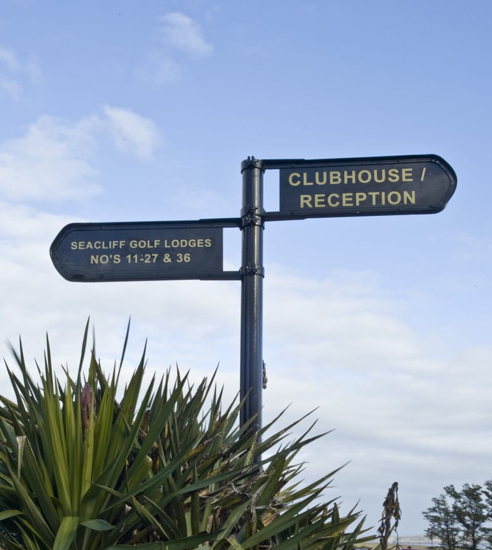 Dunmore East, Co Waterford, Ireland. Signposts for resort.