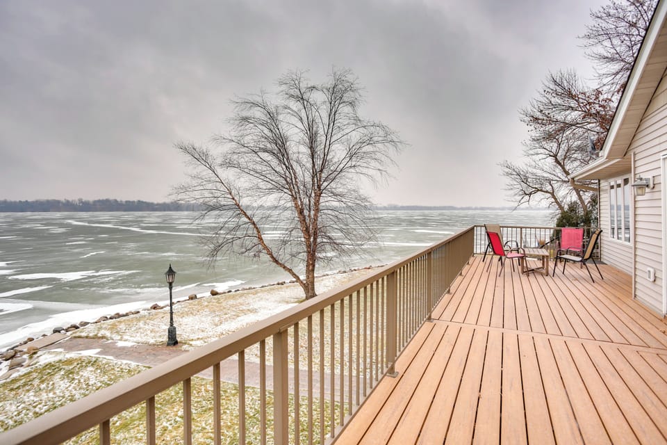 Balcony | 1st Floor | Howard Lake Views