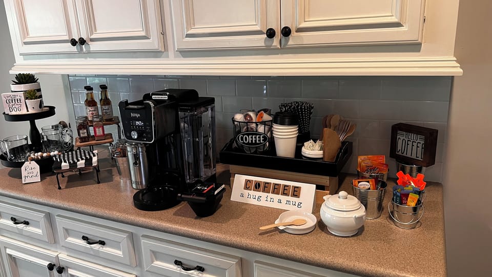 Stocked coffee bar