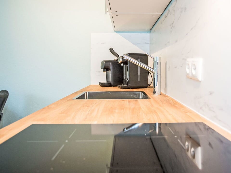 Wood, Flooring, Interior Design, Countertop, Furniture, Kitchen, Kitchen Appliance, Home Appliance, Cabinetry, Wood Stain