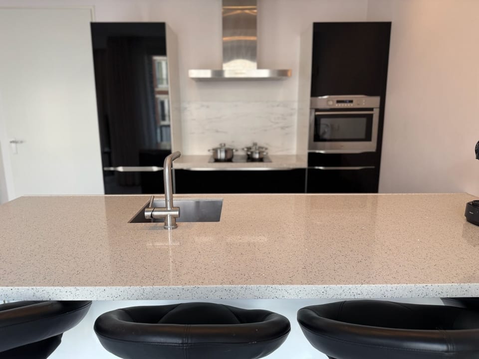 Stools at kitchen island to have a nice dinner or breakfast