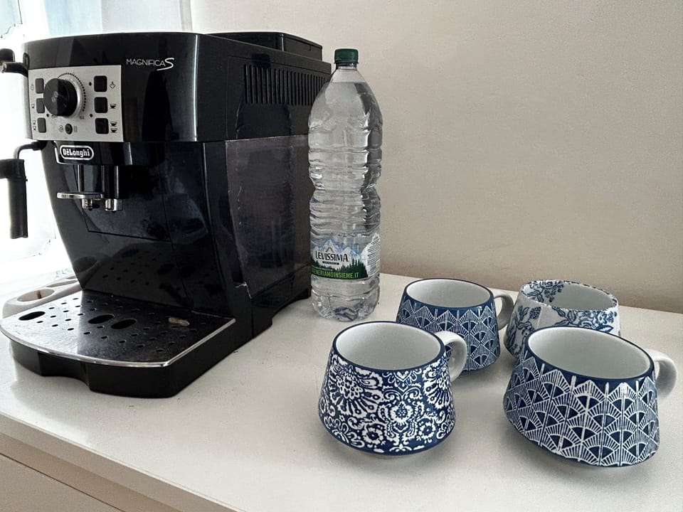 Coffee maker in the library