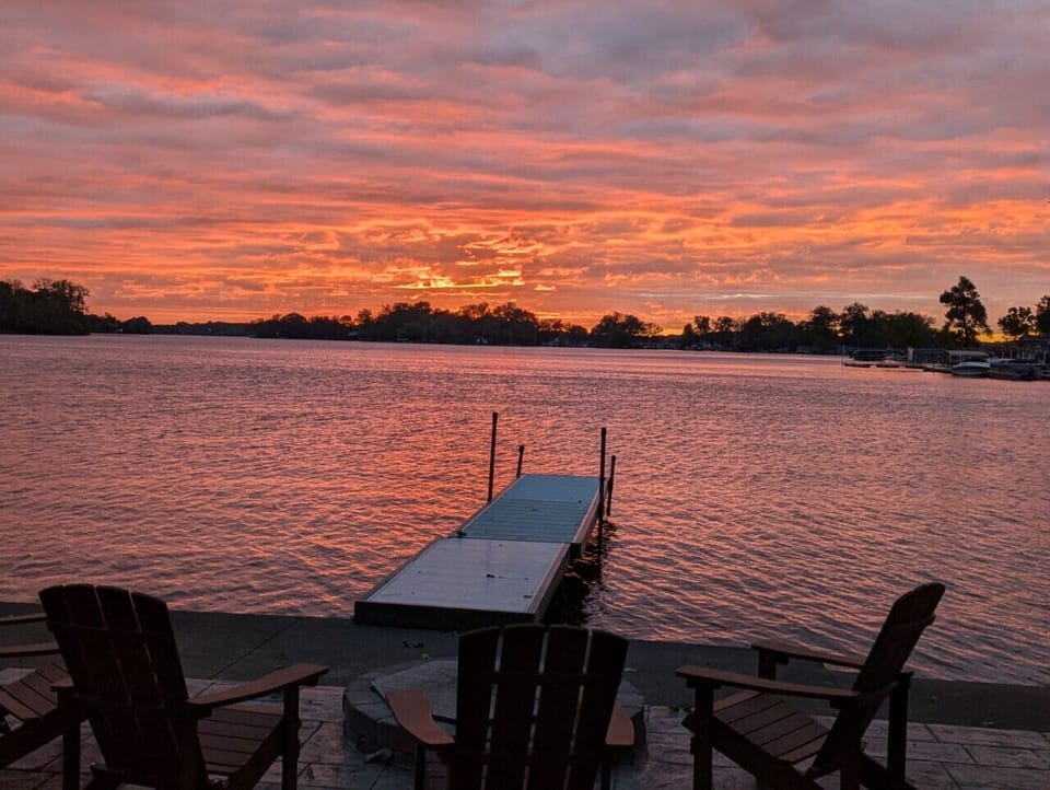 Sunset views from the shoreline in the warmer months