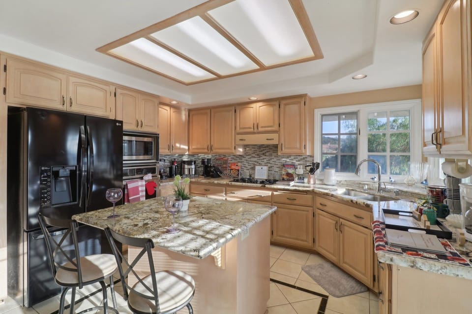 Our fully stocked kitchen has everything you need for culinary adventures.