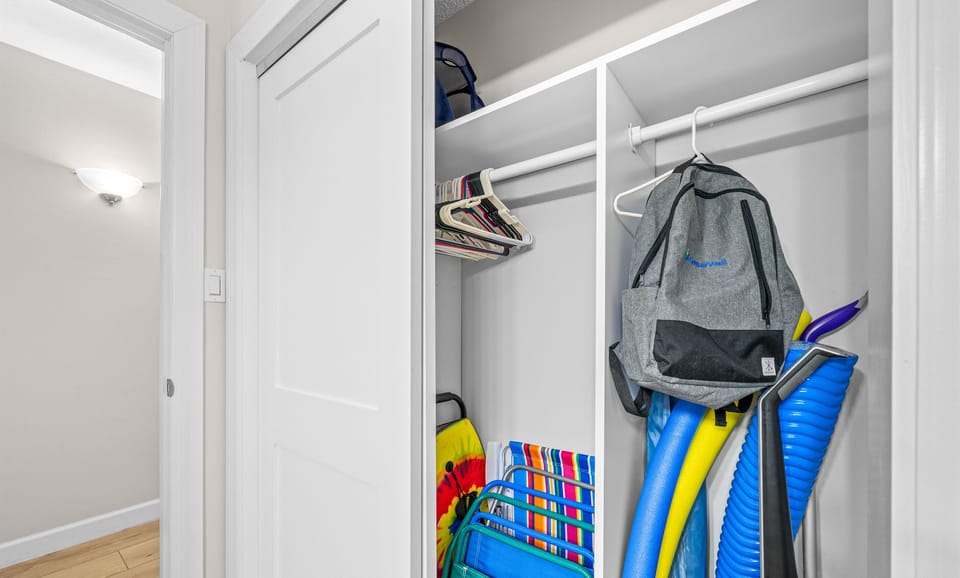 Bathroom Closet. Beach Amenities Included!