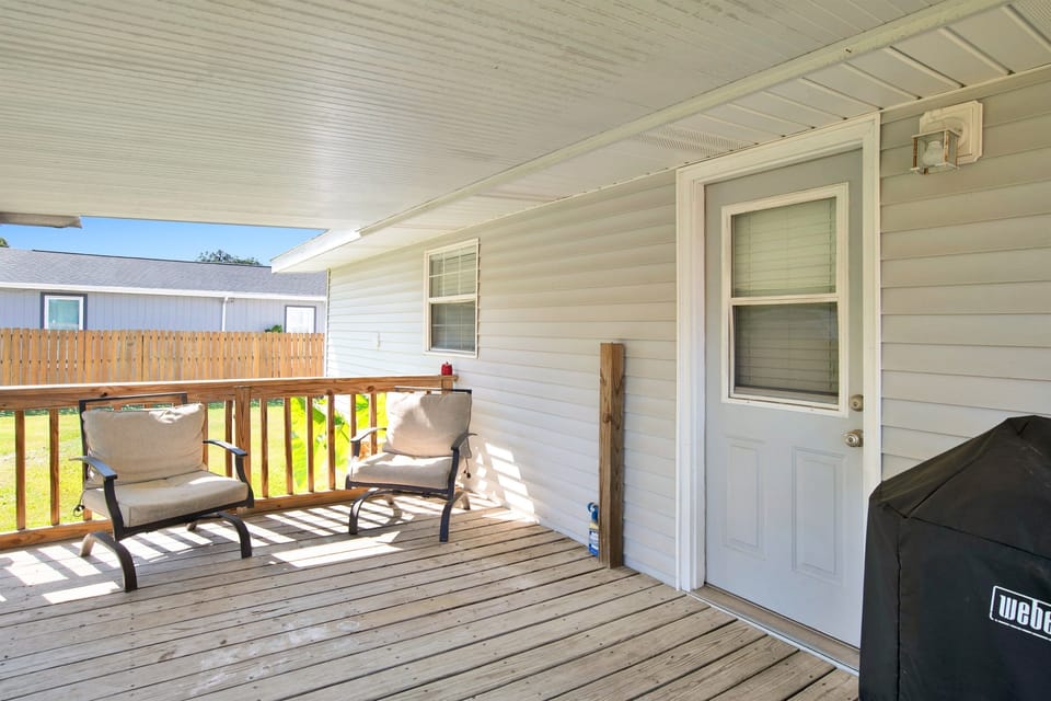 Relax and grill dinner on the Back porch area