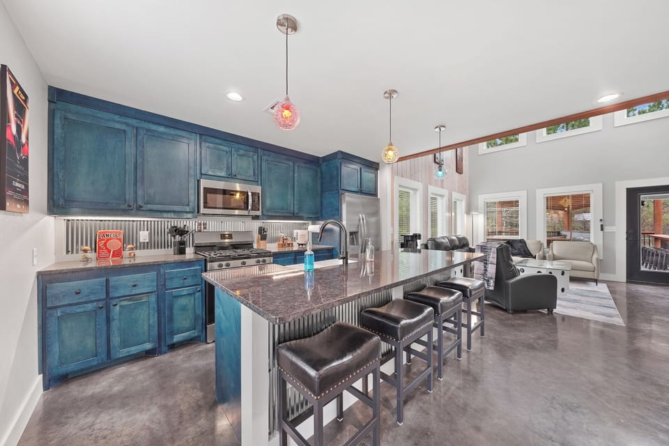 Spacious kitchen island with seating, perfect for gathering
