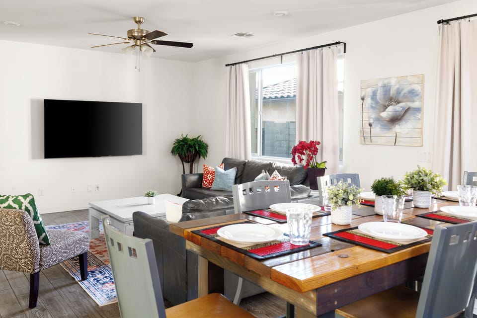 Spacious Open Concept Living Room & Dining Room